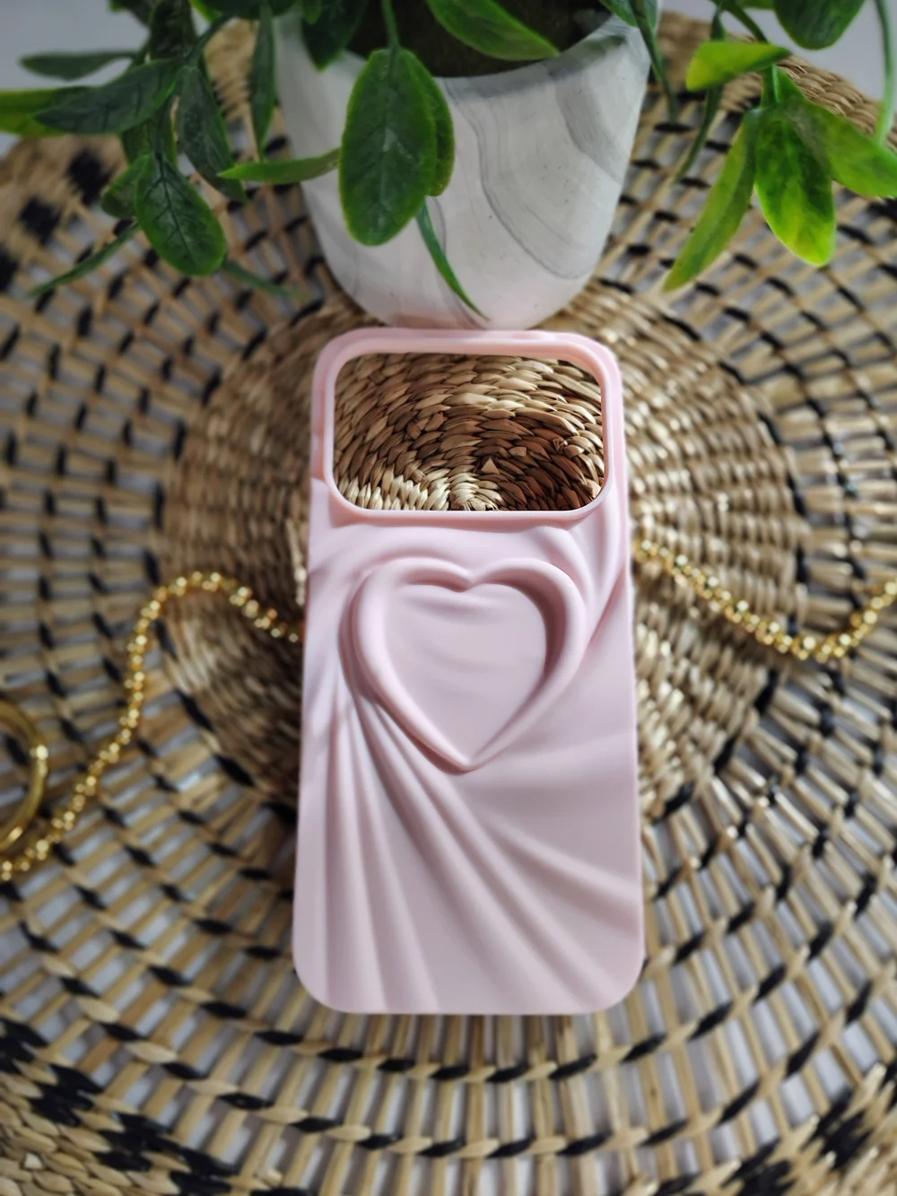 Pink Heart Silicone IPhone 17 Pro Case - Stylish Protective Cover